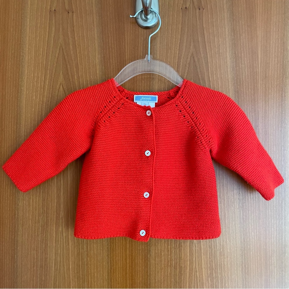 Jacadi 3m Red Orange Cardigan